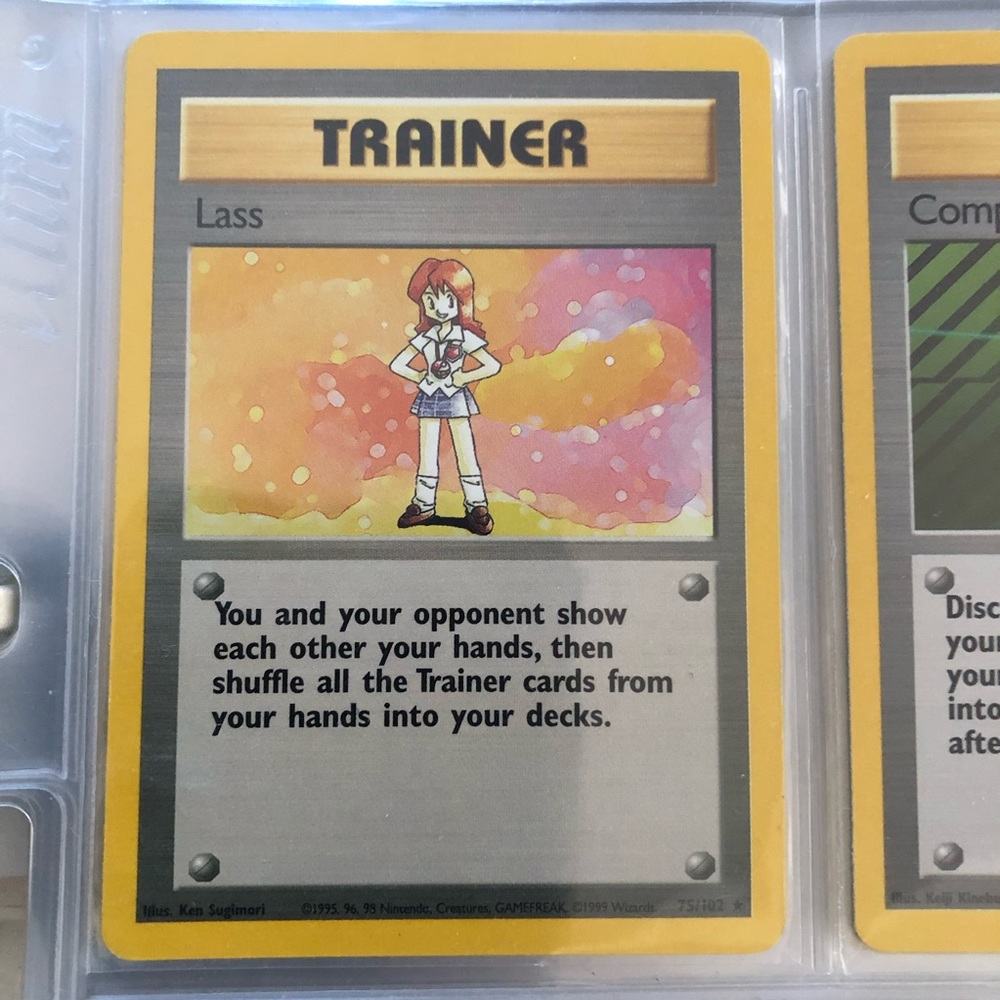 1990’s rare vintage Lass Trainer Pokémon card 75/102